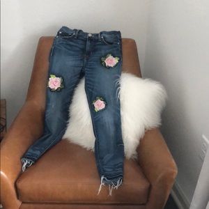 Hudson size 27 nico midrise flower patch jeans